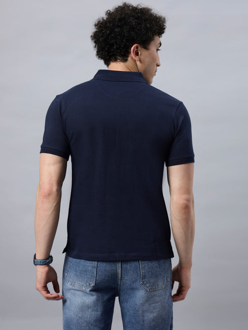 Classic Comfort: Men's 100% Cotton Polo T-shirt Black