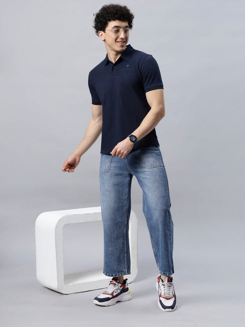 Classic Comfort: Men's 100% Cotton Polo T-shirt Black