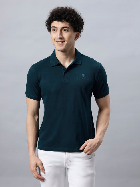 Classic Comfort: Men's 100% Cotton Polo T-shirt Black