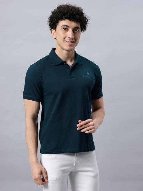 Classic Comfort: Men's 100% Cotton Polo T-shirt Black
