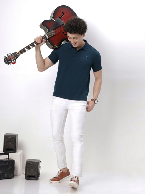 Classic Comfort: Men's 100% Cotton Polo T-shirt olive green