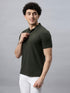 Classic Comfort: Men's 100% Cotton Polo T-shirt olive green