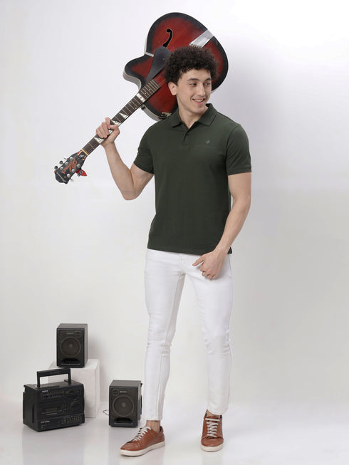 Classic Comfort: Men's 100% Cotton Polo T-shirt Black