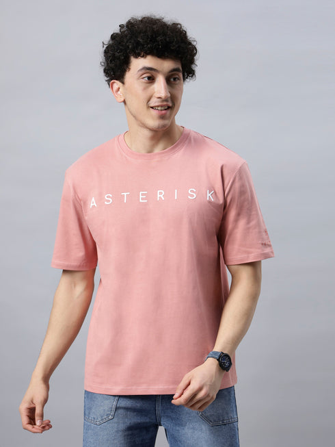 Bold Comfort: Men's Oversize Printed Cotton T-Shirt Grey