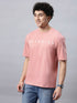 Bold Comfort: Men's Oversize Printed Cotton T-Shirt Grey