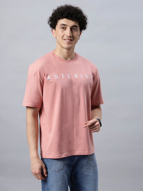 Bold Comfort: Men's Oversize Printed Cotton T-Shirt Grey