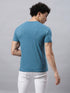 Men's 100% Cotton Round Neck Solid T-shirt Dark Sea Green
