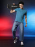 Men's 100% Cotton Round Neck Solid T-shirt Dark Sea Green