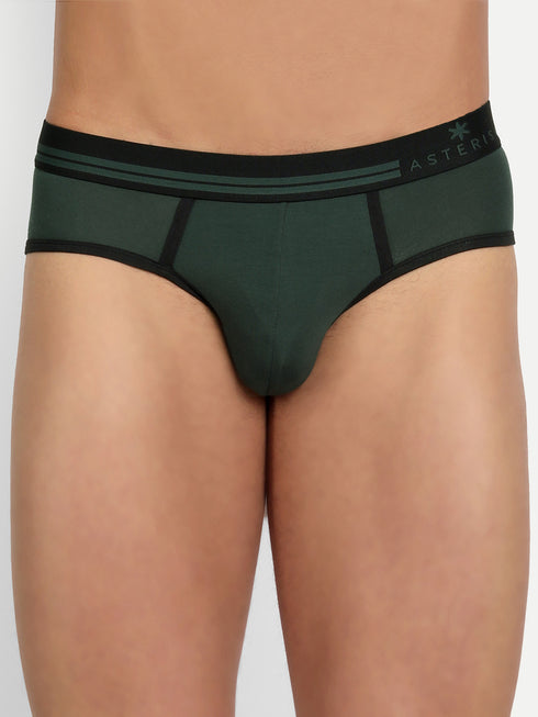 Men's Micro Modal Briefs with Piping Stone Blue