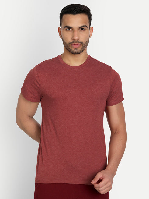 Men's Crew Neck MELANGE Tee Navy Blue