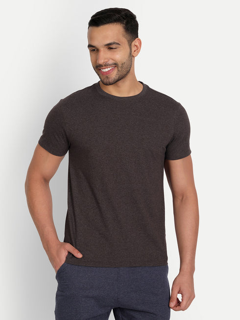 Men's Crew Neck MELANGE Tee Navy Blue