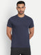Men's Crew Neck MELANGE Tee Navy Blue