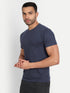 Men's Crew Neck MELANGE Tee Navy Blue