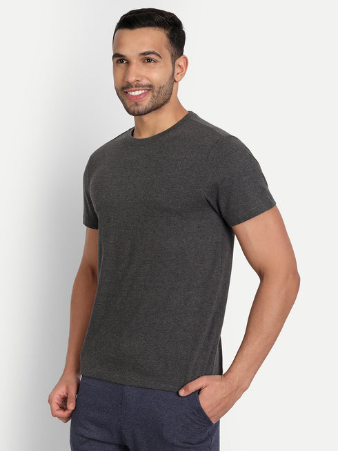Men's Crew Neck MELANGE Tee Navy Blue