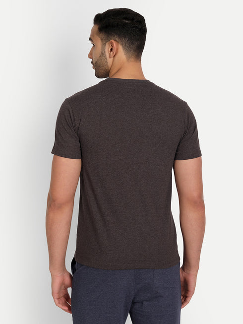 Men's Crew Neck MELANGE Tee Navy Blue