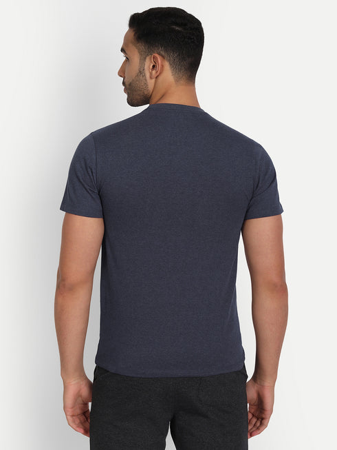 Men's Crew Neck MELANGE Tee Navy Blue
